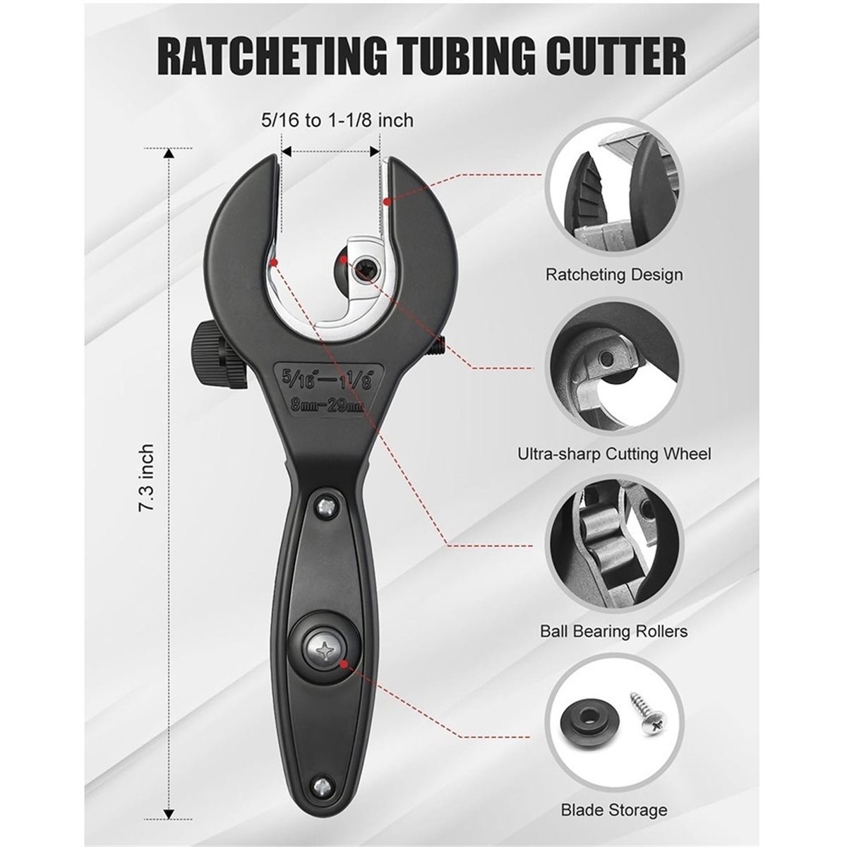 Pipe Cutter Ratchet - ชุดเครื่องมือตัดท่อแบบมีระบบปรับระดับ ขนาด 5/16