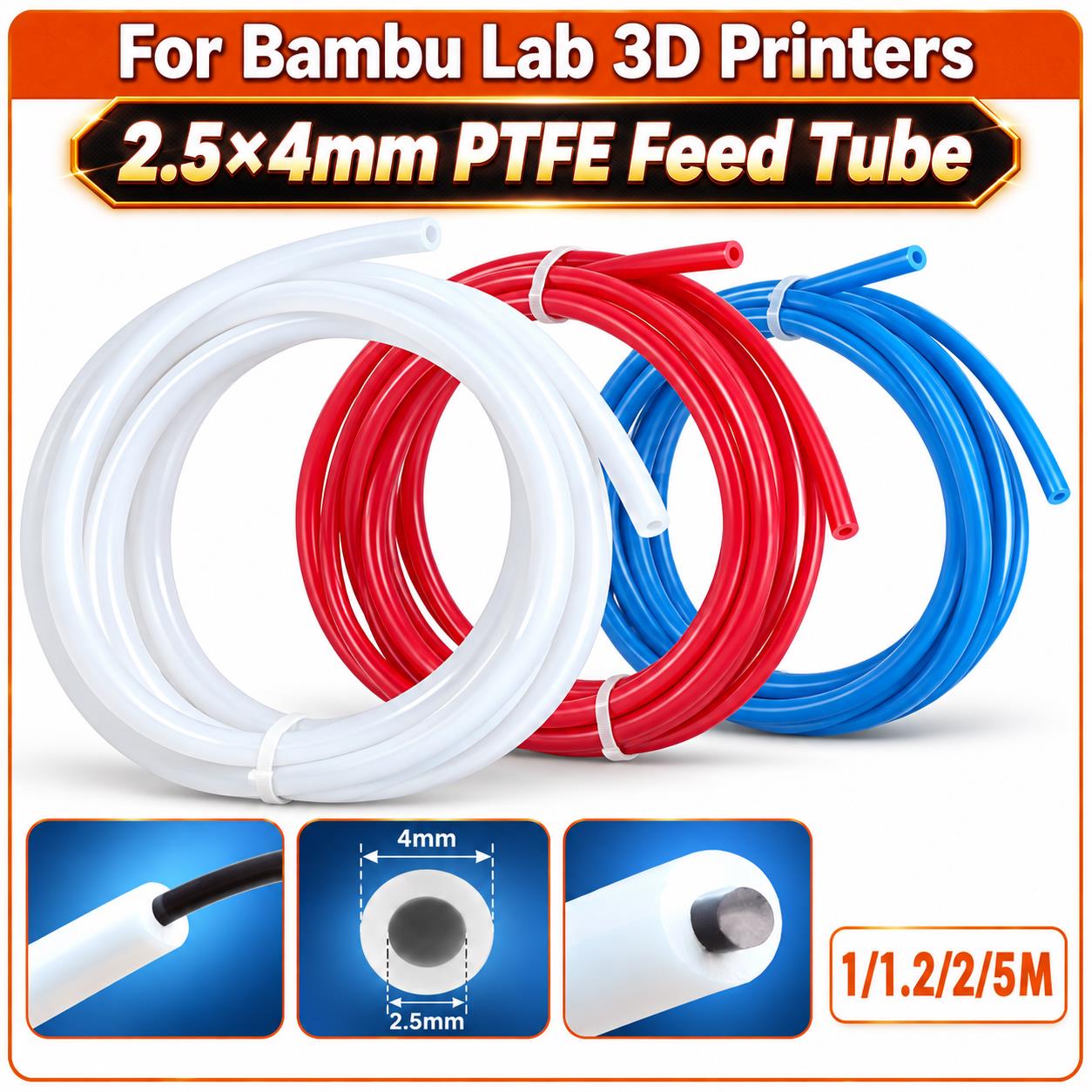 ท่อเทฟลอน PTFE ขนาด 2.5×4 มม.  - Ptfe Tape Thread บทวิจารณ์และราคา